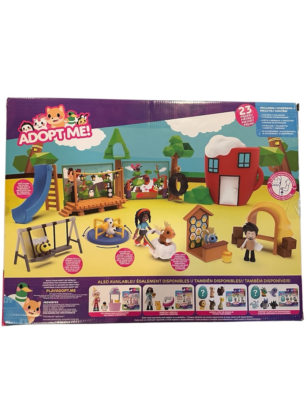 Adopt Me Coffee Shop & Playground Deluxe Playset with Box + 6 Extra Items